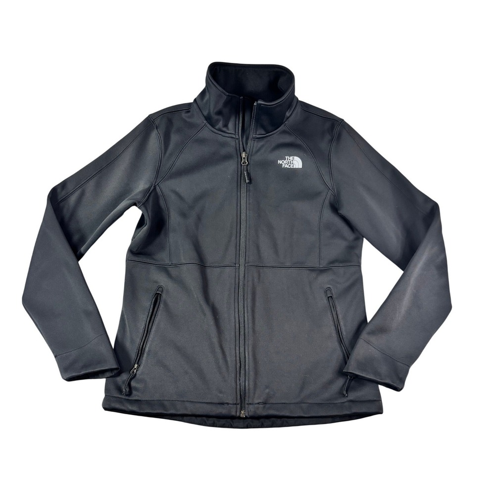 The North Face Windwall Softshell Jacket Womens Small Black Full Zip Fleece